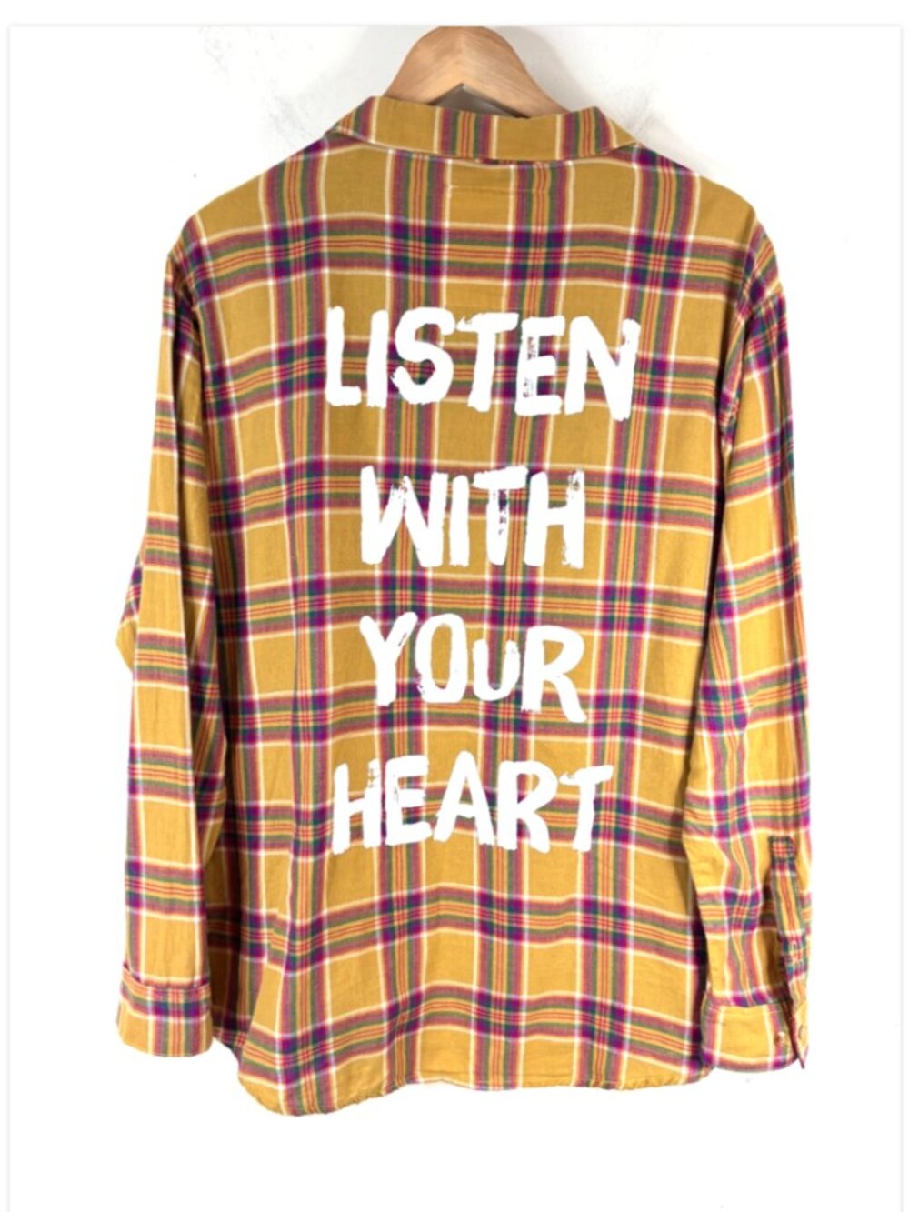 Disney x Cakeworthy Pocahontas Flannel Shirt XXL Listen with your Heart Yellow